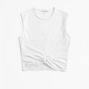 Abercrombie Cotton-Modal Twist-Front Shell sleeveless top